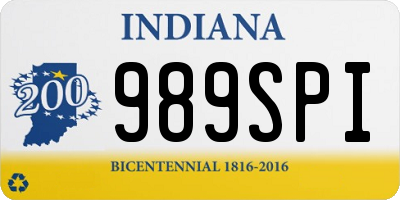 IN license plate 989SPI