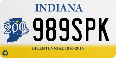 IN license plate 989SPK