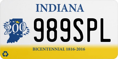 IN license plate 989SPL