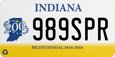 IN license plate 989SPR