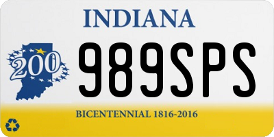 IN license plate 989SPS