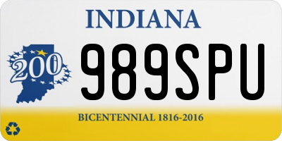 IN license plate 989SPU