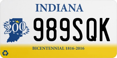 IN license plate 989SQK