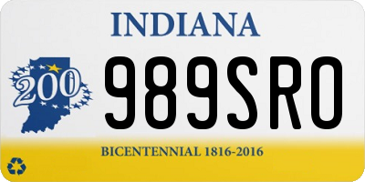 IN license plate 989SRO