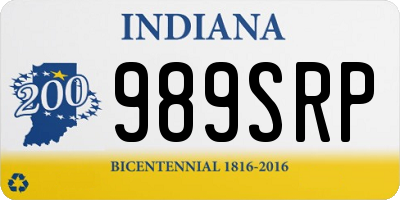 IN license plate 989SRP