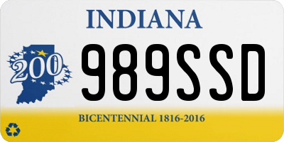 IN license plate 989SSD