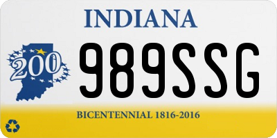 IN license plate 989SSG