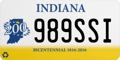 IN license plate 989SSI