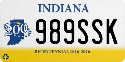 IN license plate 989SSK