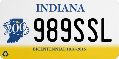 IN license plate 989SSL