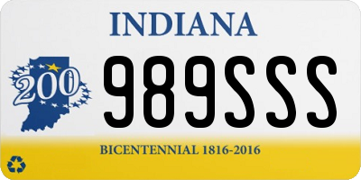 IN license plate 989SSS