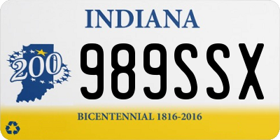 IN license plate 989SSX
