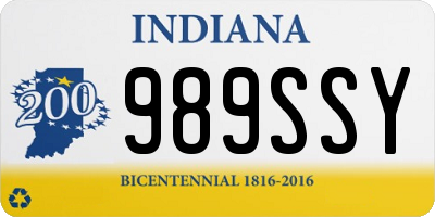 IN license plate 989SSY