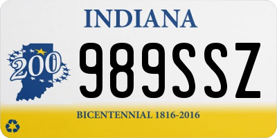 IN license plate 989SSZ