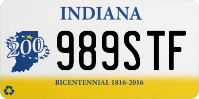 IN license plate 989STF