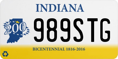 IN license plate 989STG