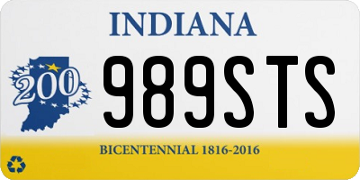 IN license plate 989STS