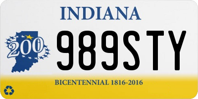 IN license plate 989STY