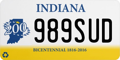 IN license plate 989SUD