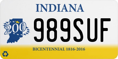 IN license plate 989SUF