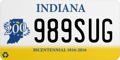 IN license plate 989SUG