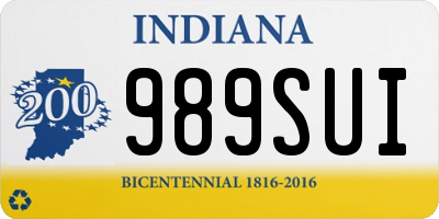 IN license plate 989SUI