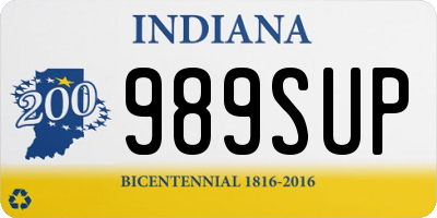 IN license plate 989SUP