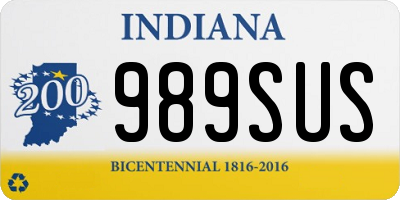 IN license plate 989SUS