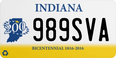 IN license plate 989SVA