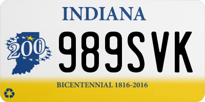 IN license plate 989SVK