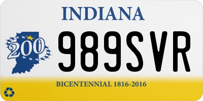 IN license plate 989SVR