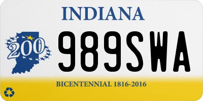 IN license plate 989SWA