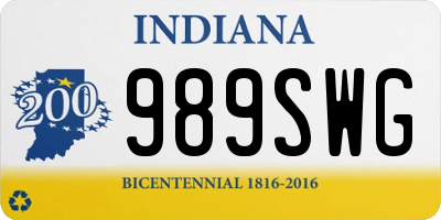 IN license plate 989SWG