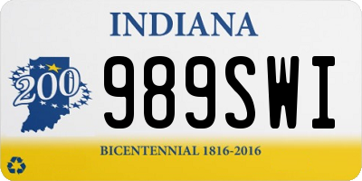 IN license plate 989SWI