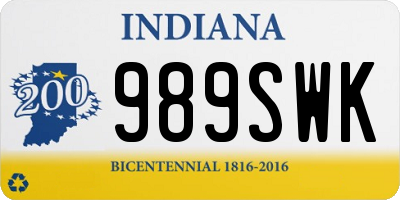 IN license plate 989SWK