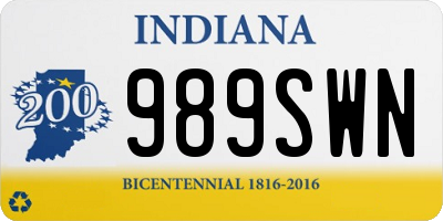 IN license plate 989SWN