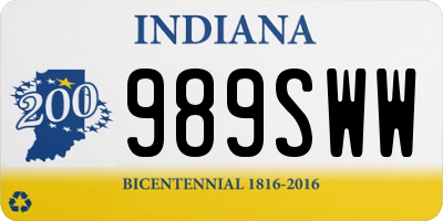 IN license plate 989SWW