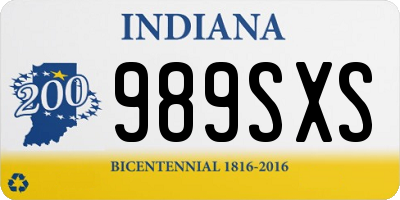 IN license plate 989SXS