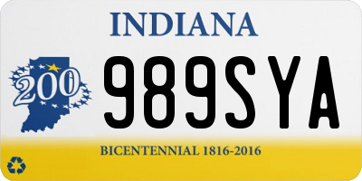 IN license plate 989SYA