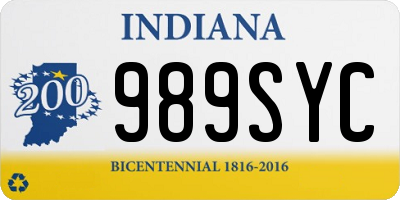 IN license plate 989SYC