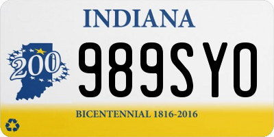 IN license plate 989SYO