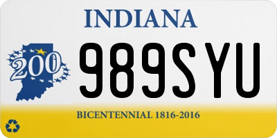 IN license plate 989SYU