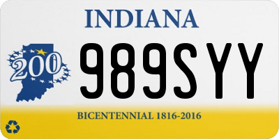 IN license plate 989SYY