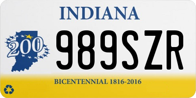 IN license plate 989SZR