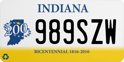 IN license plate 989SZW