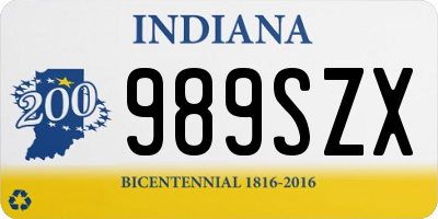 IN license plate 989SZX