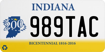 IN license plate 989TAC