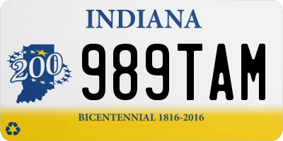 IN license plate 989TAM