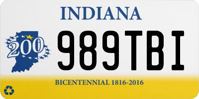 IN license plate 989TBI