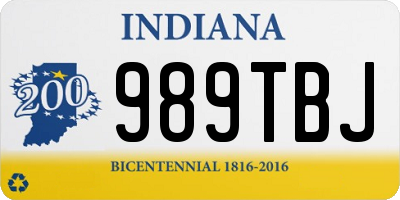 IN license plate 989TBJ